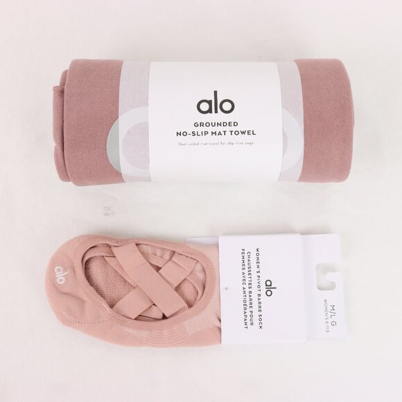 ALO Yoga Other - Alo Yoga Grounded No-Slip Mat Towel & Women's Pivot Barre Socks - New With Tags